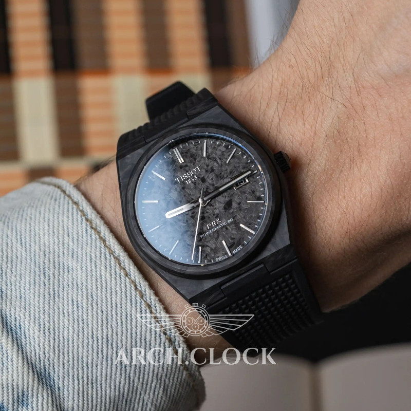 Годинник Tissot PRX T137.907.97.201.00 Carbon Powermatic 80 Limited Edition, фото 15