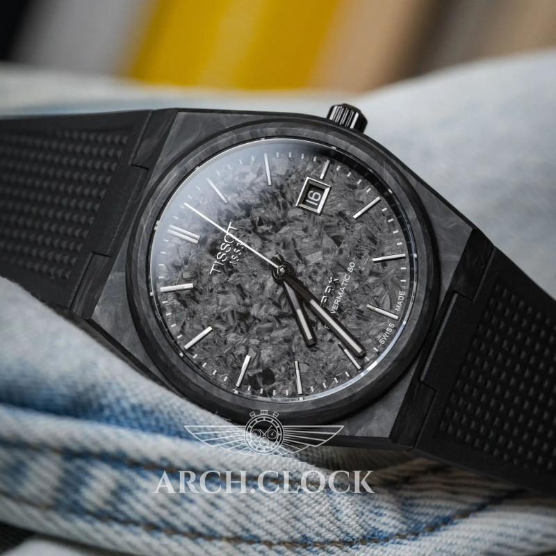 Годинник Tissot PRX T137.907.97.201.00 Carbon Powermatic 80 Limited Edition, фото 7